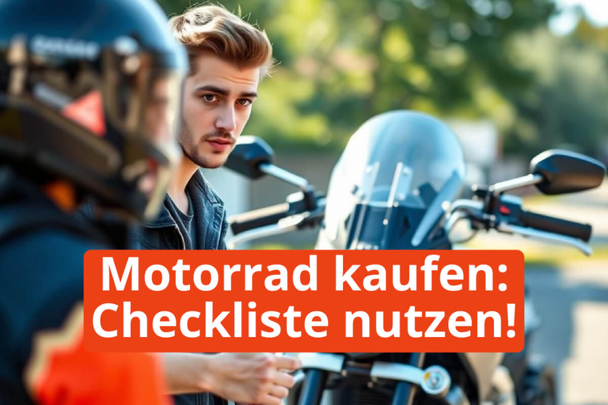 motorrad kaufen ein mann prüft sehr genau das motorrad das er kaufen will