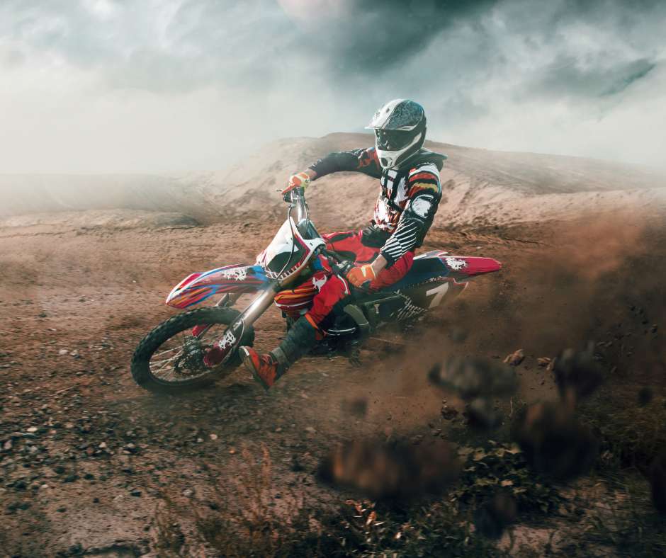 Crosshelm ein Motocrossfahrer