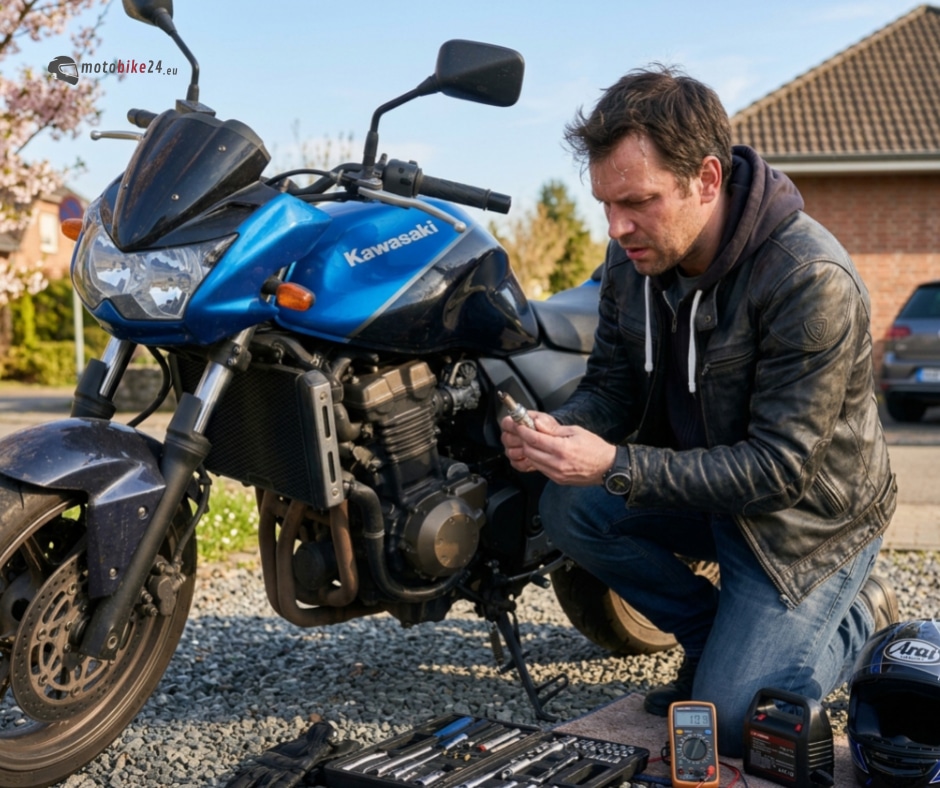 Motorrad springt nach dem Winter nicht an
